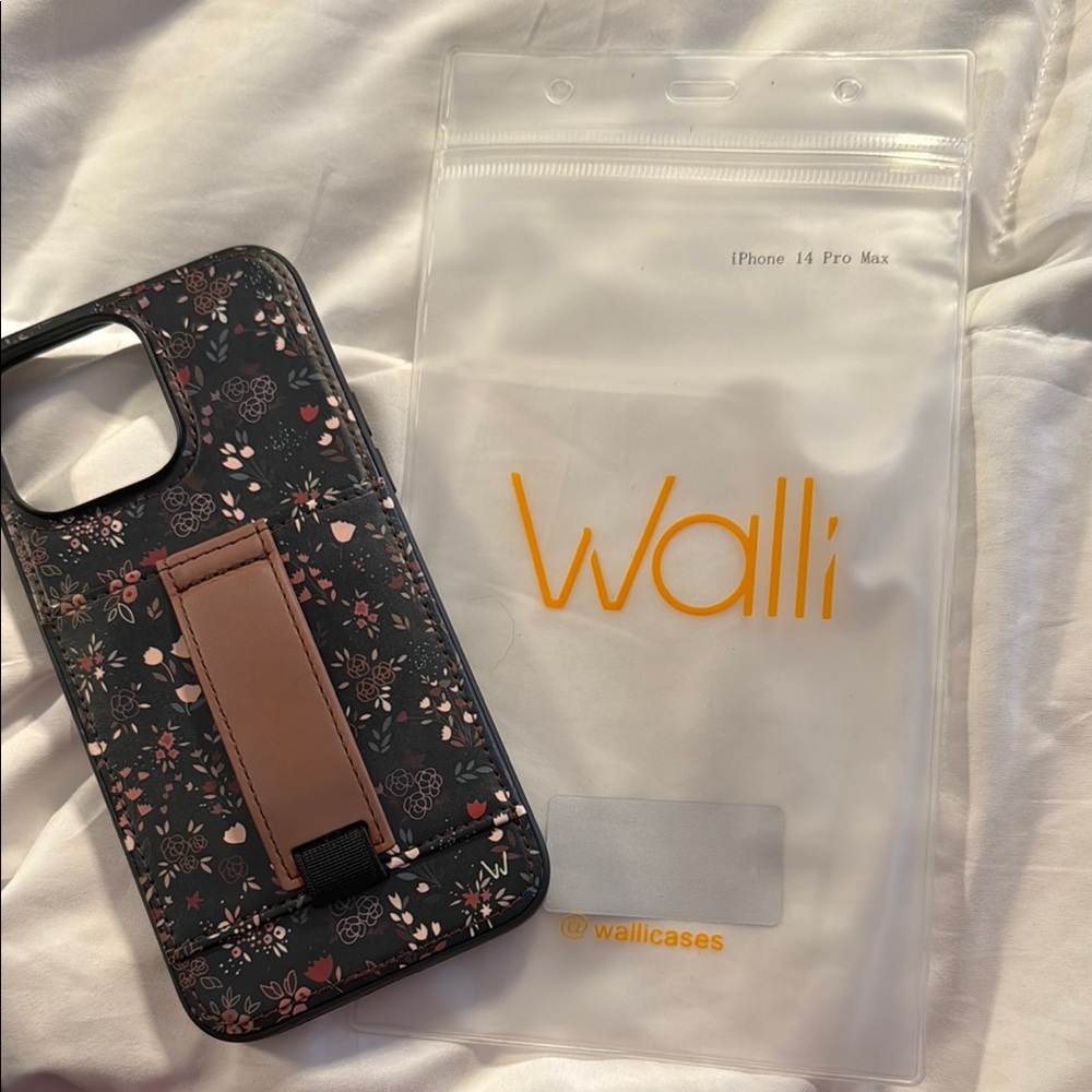 Wallis Black Phone Case with Leather Strap and Durable Material